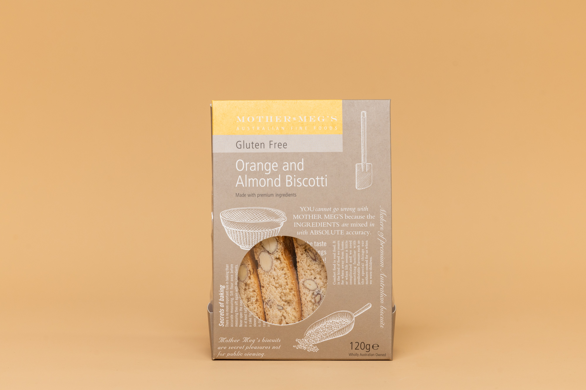 mother megs orange and almond biscotti 120g