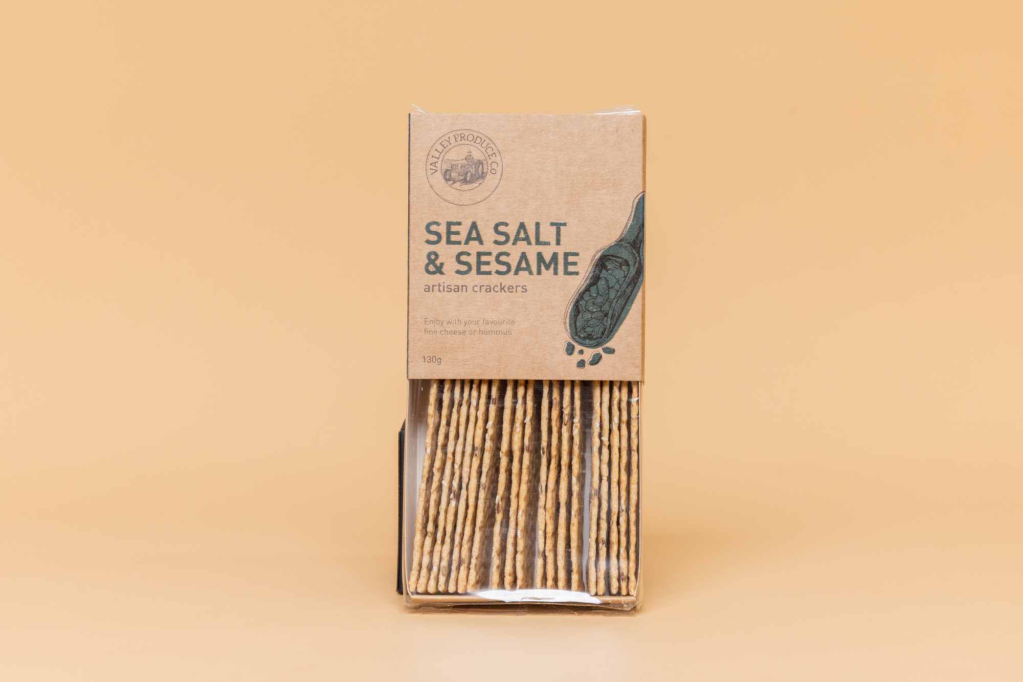 Valley Produce Co sea salt and sesame crisps 130g 